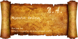 Nyeste Anina névjegykártya